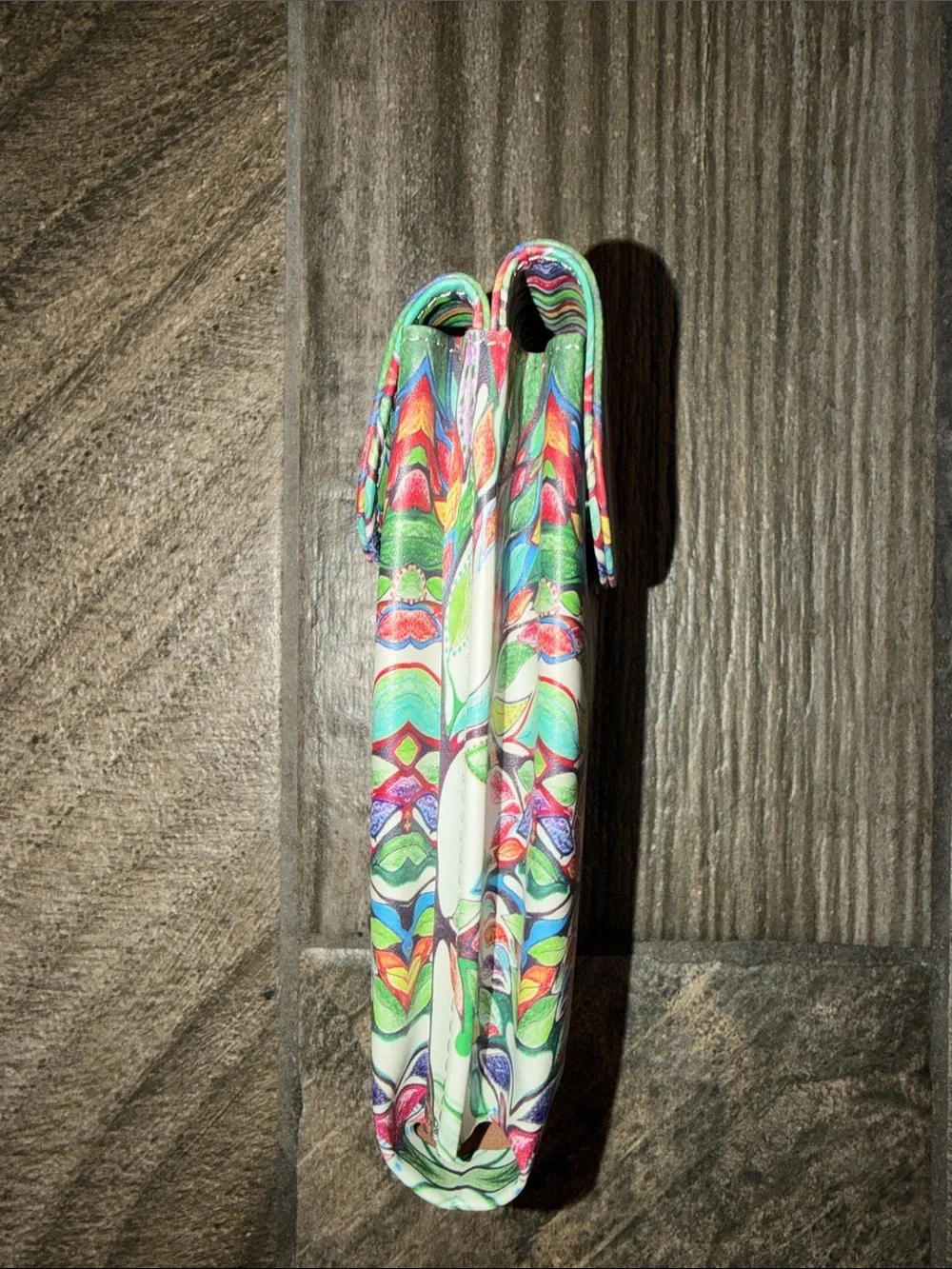 Coated Protective Multicolor Tree Print Cell Phone Accessory Pouch 7” H x 3” W